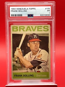 1964 Topps Venezuela Frank Bolling #115 Milwaukee Braves PSA 1 Pop 1, 8 Higher! - Picture 1 of 2