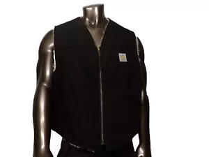 Carhartt Fleece Lined Sherpa Black Duck Canvas Vest VO3 Black 2XL Neu ohne Etikett - Bild 1 von 9