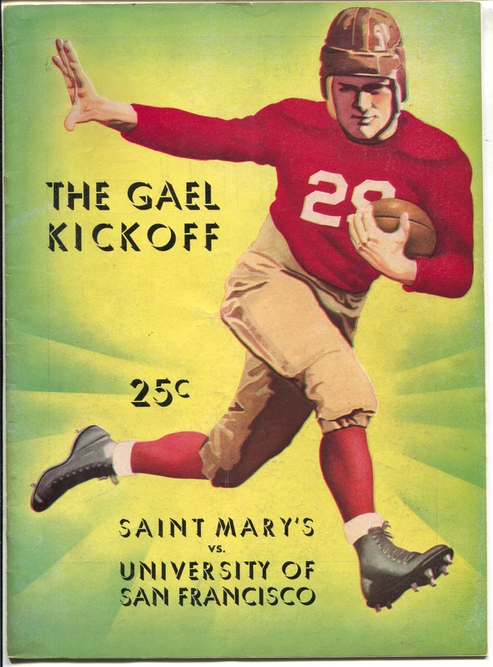 St Mary's College vs Univ. of San Fran. NCAA Football Game Program 10/27/37-VF - Image 1 of 1
