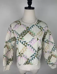 Felpa trapuntata FILO UNIVERSALE XS avorio geometrico Cottagecore bohemien boho - Foto 1 di 14