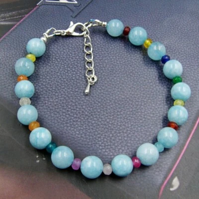 BAILYSBEADS designer Larimar-Armband Armkettechen mit verschiedene Edlesteine - Bild 1 von 3