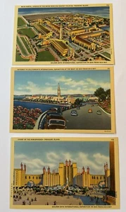 3 Leinen Postkarten: Golden Gate International Exposition on San Francisco Bay - Bild 1 von 10