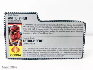 G.I JOE - ASTRO VIPER - FILE CARD - Original Canadian Version Vintage Cobra - Picture 1 of 1