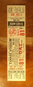 WIN #100 of (100-62) Season 1977 Yankees FULL Ticket 1st World Series Since 1962 - Picture 1 of 3