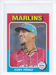 2024 Topps Heritage Mini #374 EURY PEREZ Miami Marlins MINI - Picture 1 of 3