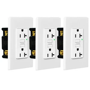 20A/125V GFCI Outlets GFI Receptacles LED Indicator Commercial Grade Non-TR 3PCS - Bild 1 von 12