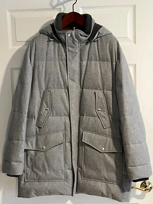 Brunello Cucinelli Wool Cashmere Blend Grey Parka SZ XXL NWT $5995 Storm System - Image 1 of 4