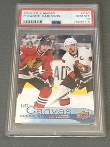 ML 2016-17 Upper Deck Canvas Checklist Kane / Karlsson! #C90 PSA 10 - Picture 1 of 6