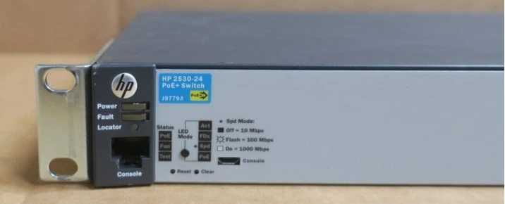 J9779A HP 2530-24 24-Port Gigabit PoE+ Ethernet Network Switch J9779-6000 ears - Image 1 of 3