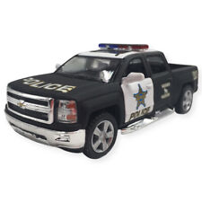 Diecast Toy Car 2014 Chevy Silverado Police Pick-Up, Kinsmart KT5381 1:46 Scale