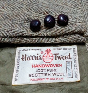 Vintage Harris Tweed all worsted bespoke classic suit jacket blazer 38R 44R - Picture 1 of 10