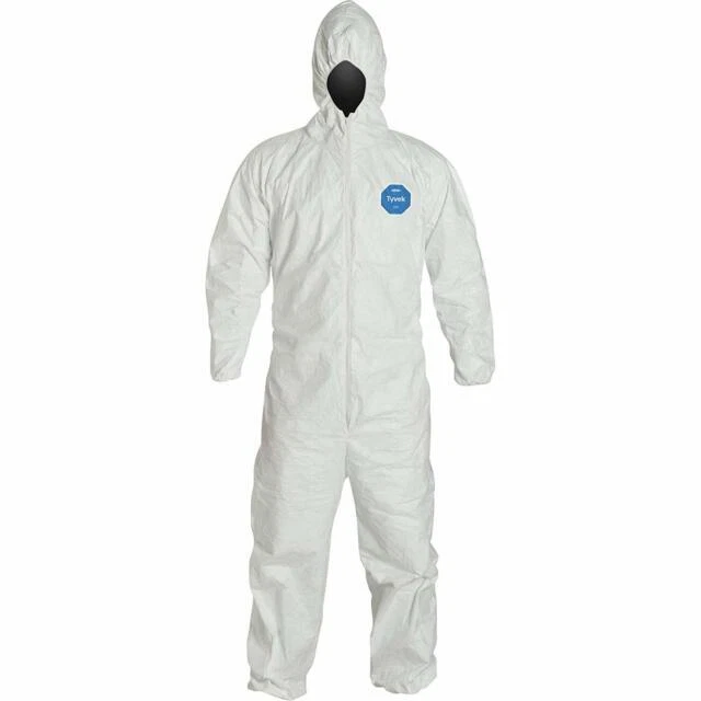 Dupont PK 25 Size L Hooded Disposable Coveralls - TY127SWHLG002500