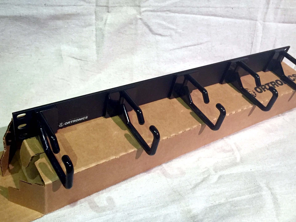 NEW! Ortronics Legrand 808004759 Wire Management Panel - 1U  1.75x19.0" - 5 Ring - Image 1 of 4