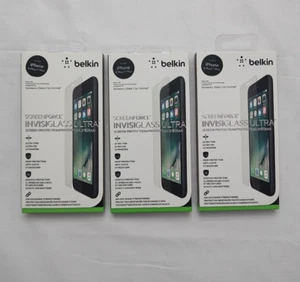 3pack iPhone 8+/7+ Glass Screen Protector -Belkin Screen Force InvisiGlass Ultra - Picture 1 of 4
