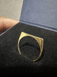 14k Real Yellow Gold Rectangular Signet Ring Size 5 - Discount Of %50 !!! - Picture 1 of 9
