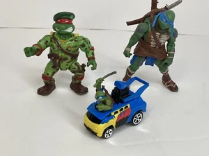 Lot of 3 TMNT 1991 Raphael + 2014 Leonardo Figure & Viacom Van Makes Sounds  - Bild 1 von 6