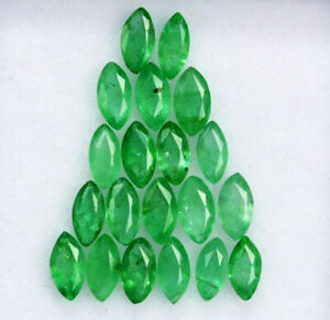 Certified Natural Emerald 3.5X7 MM Marquise Cut Green Loose Faceted Gemstone Lot