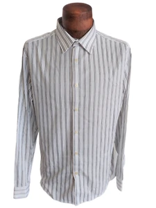 GIVENCHY PARIS Men's Vertical Striped Button Front Shirt Size 44 - Picture 1 of 11