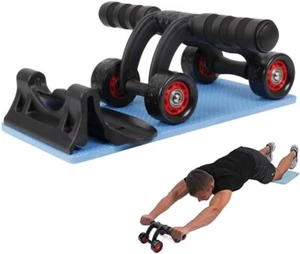 4-Wheel Ab Roller with Knee Pad – Silent Abdominal Core Trainer for Home Gym - Picture 1 of 7