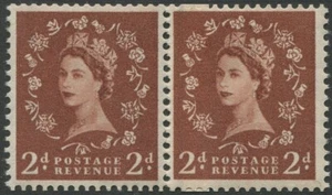 2d Ed/Cr GraphiteWilding Coil Join SG564 S39d Horizontal Strip of 2 MNH Cat £15 - Picture 1 of 2