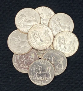 2004 Denver Mint 25C WISCONSIN Statehood Quarter Gem Unc (one coin) #25302 - Picture 1 of 3