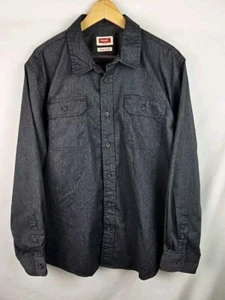 Wrangler Shirt Men's Size XL Dark Gray Long Sleeve Button Down Top Flex Comfort - Picture 1 of 10