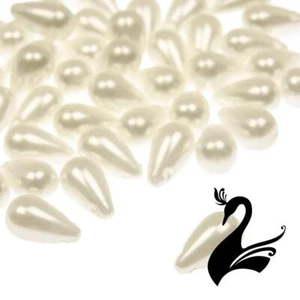 Pearl Bead - Teardrop Pendant Imitation Pearl 10x6mm (Pack of 48) - Dance Cos... - Picture 1 of 7
