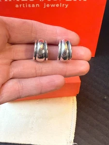 James Avery Retired Christina French Clip Sterling 925 Earrings - Picture 1 of 8
