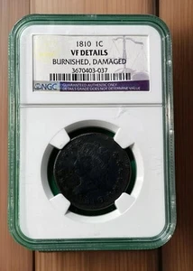 1810 US Large Cent VF Details NGC Certified - Picture 1 of 3