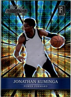 2021-22 Wild Card Alumination Holo-Lux Teal Yellow Mosaic 4 Jonathan Kuminga 199 - Image 1 of 2