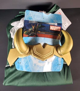 New w/ Tags Disney Parks Marvel Loki Adult Costume Cape Helmet Halloween - Picture 1 of 17