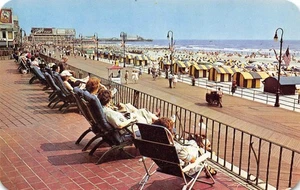 Promenade & Strand ATLANTIC CITY, NJ Marlborough-Blenheim ca. 1950er Vintage Postkarte - Bild 1 von 2