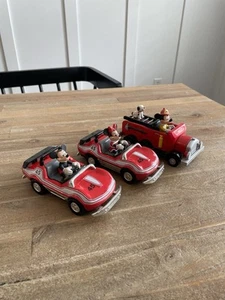 Walt Disney MICKEY MOUSE #45 Tin Metal Pull Back Friction Toy Red Race Car Lot - Picture 1 of 12