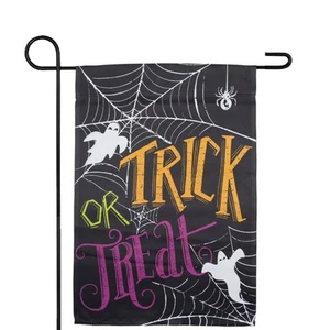 Northlight Spider Webs and Ghosts Trick or Treat Outdoor Garden Flag 12.5" x 18" - Picture 1 of 7