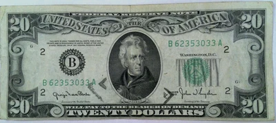 1950  $20 Green Seal Federal Reserve Note  B62353033A New York Fr*2062-B - Image 1 of 4
