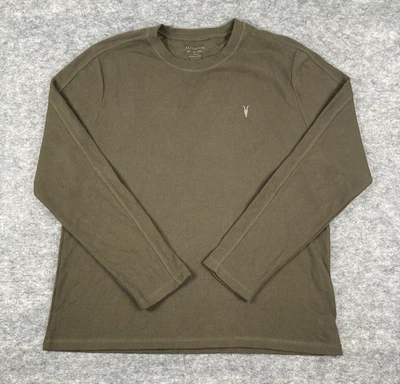 Camiseta Allsaints Para Hombre L Verde Oliva Rowe Cuello Redondo Tejida Manga Larga Térmica Foto 1 de 4