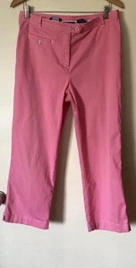 WOMENS CRAZY HORSE PINK STRETCH 3/4 PANTS SIZE 12 - Picture 1 of 8