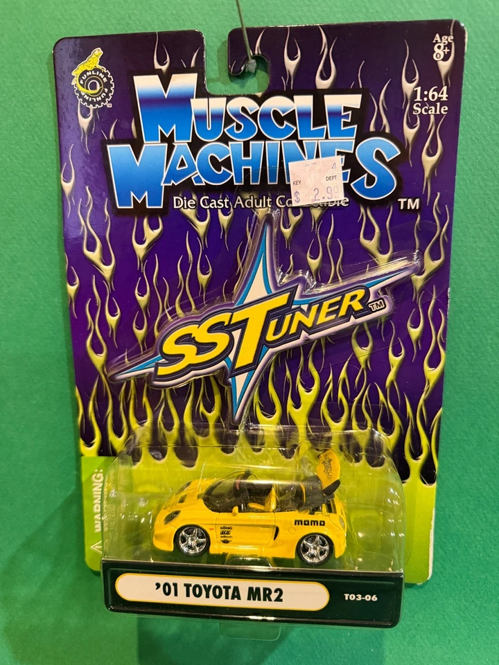 Sintonizador Funline Muscle Machines amarillo 2001 Toyota MR2 1/64 diecast sin usar, en caja BX63 Foto 1 de 1