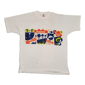 Vintage 90s Nickelodeon Double Sided T-Shirt XL Made in USA Single Stitch Fruit - Picture 1 of 6