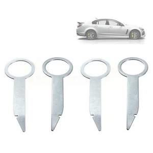 4 Pieces Auto New Car Radio Removal Tools 8cm Release Tool Keys Silver - Picture 1 of 12