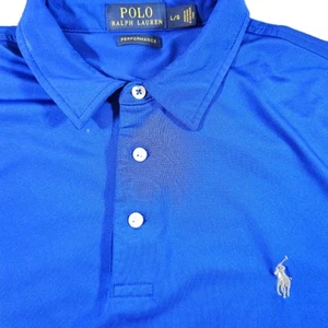 Polo Ralph Lauren Polo Shirt Blue Stretch Mesh Men’s Size L Large Performance - Picture 1 of 6