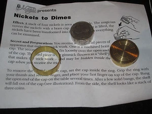Nickels To Dimes Magic Trick - Easy To Do Classic Close Up, Coins Change, Pocket - Picture 1 of 3