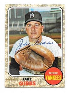 JAKE GIBBS 1968 TOPPS AUTOGRAPHED SIGNED # 89 NEW YORK YANKEES