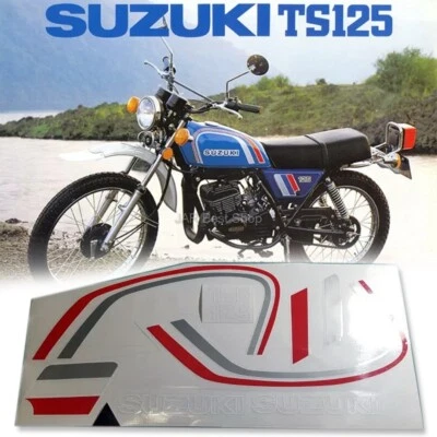 Sticker Fuel Tank L/R For SUZUKI TS125N Emblem Pair Side TS 125N 2-stroke cycle - Image 1 of 4
