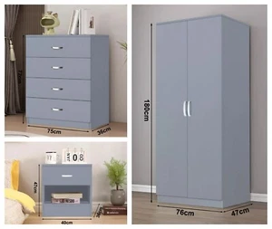 High Gloss Bedroom Furniture Set Chest of Drawers Wardrobe Bedside Table Cabinet - Picture 1 of 13