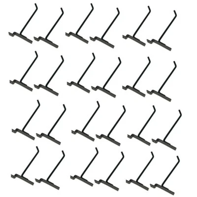 6" Slatwall Hook Panel Display Hooks, 1/4" Thickness Metal, Black - PACK 24 - Image 1 of 4