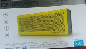 BRAVEN 805 Portable HD Wireless Bluetooth Speaker, Charger, Boombox, Yellow NEW - Picture 1 of 1