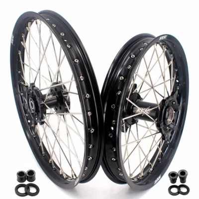 KKE 21/18" Enduro Wheels Fit Suzuki DRZ400SM 2005-2025 DRZ400S/E 400 Black Rims - Image 1 of 4