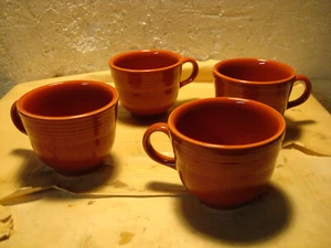 Fiestaware Coffee Tea Cup Mug 6 oz Scarlet Red Fiesta Lot of Four (4) HLC - Picture 1 of 9