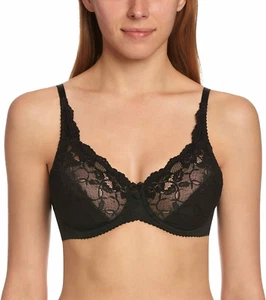 Charnos BLACK Rosalind Side Support Comfort Lace Bra, US 38G, UK 38F - Picture 1 of 8